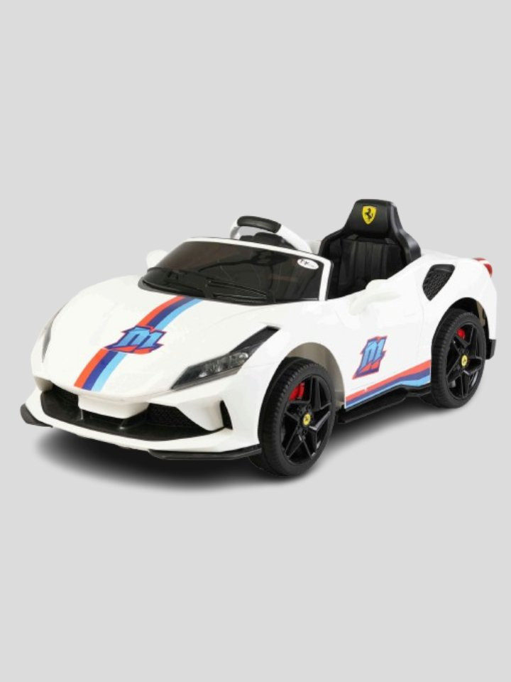 Toy House Ferrari Car with Windshield Light -  White - (Age 1-5)
