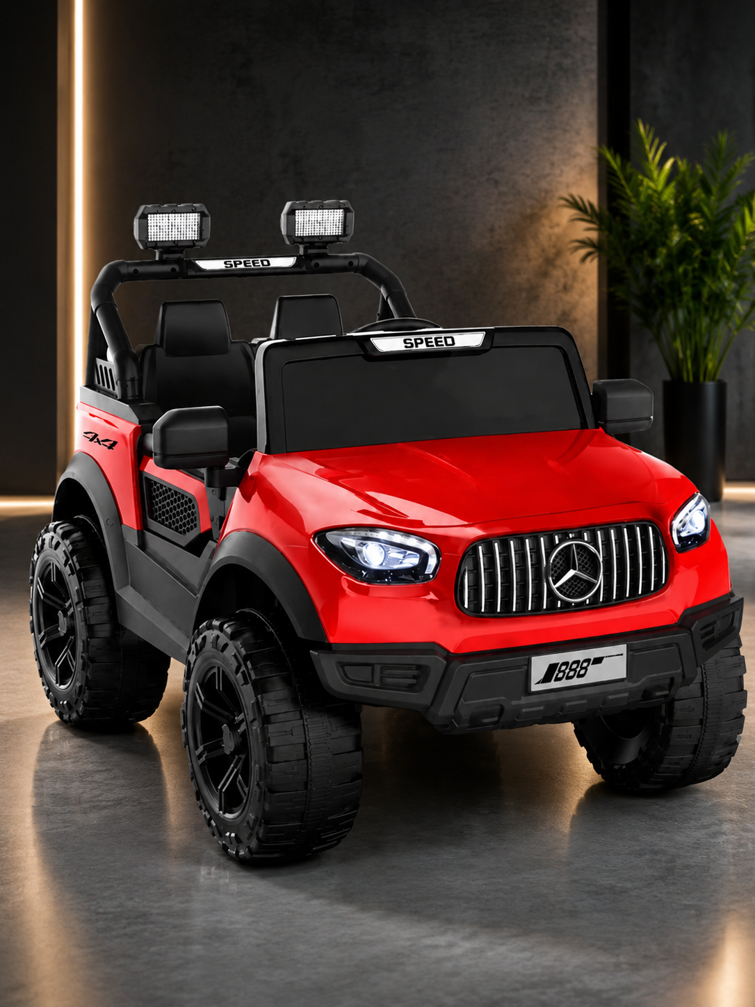 Jammbo Mercedes Painted 4X4 - Red (Age 2-8)